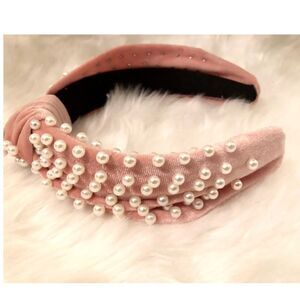 Brand New Pearl Studded Velvet Headband
